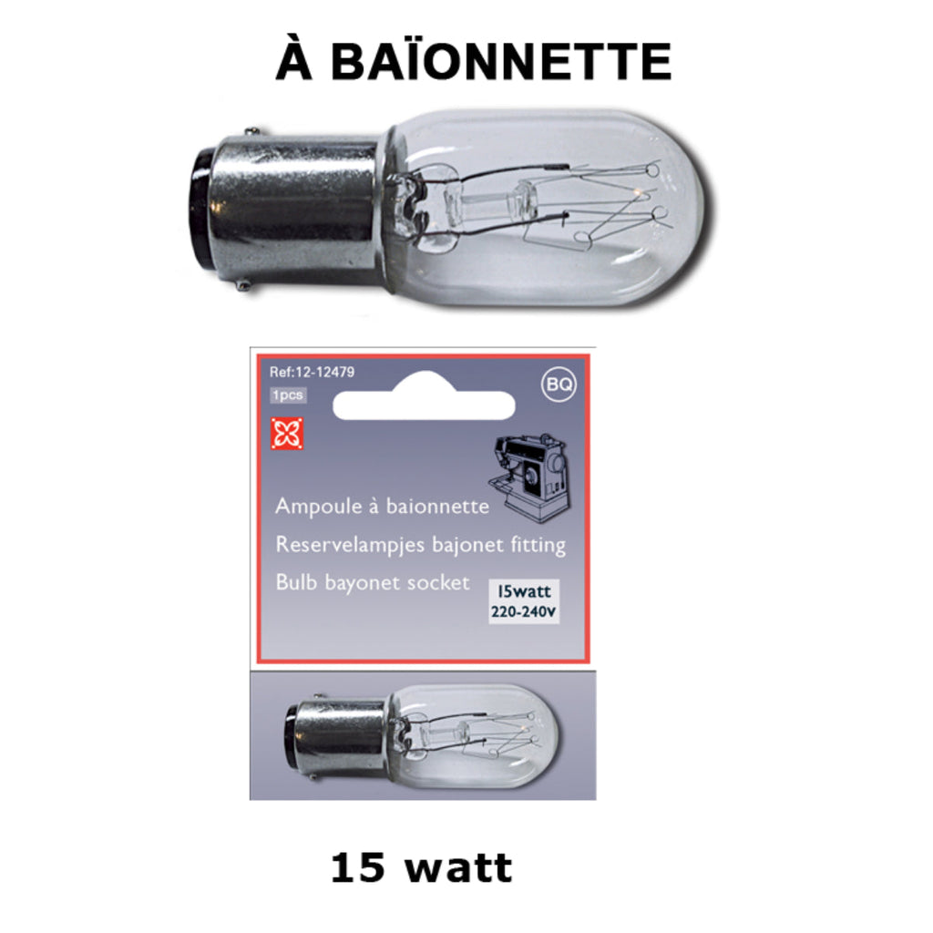 Ampoule à baïonnette pour machine à coudre