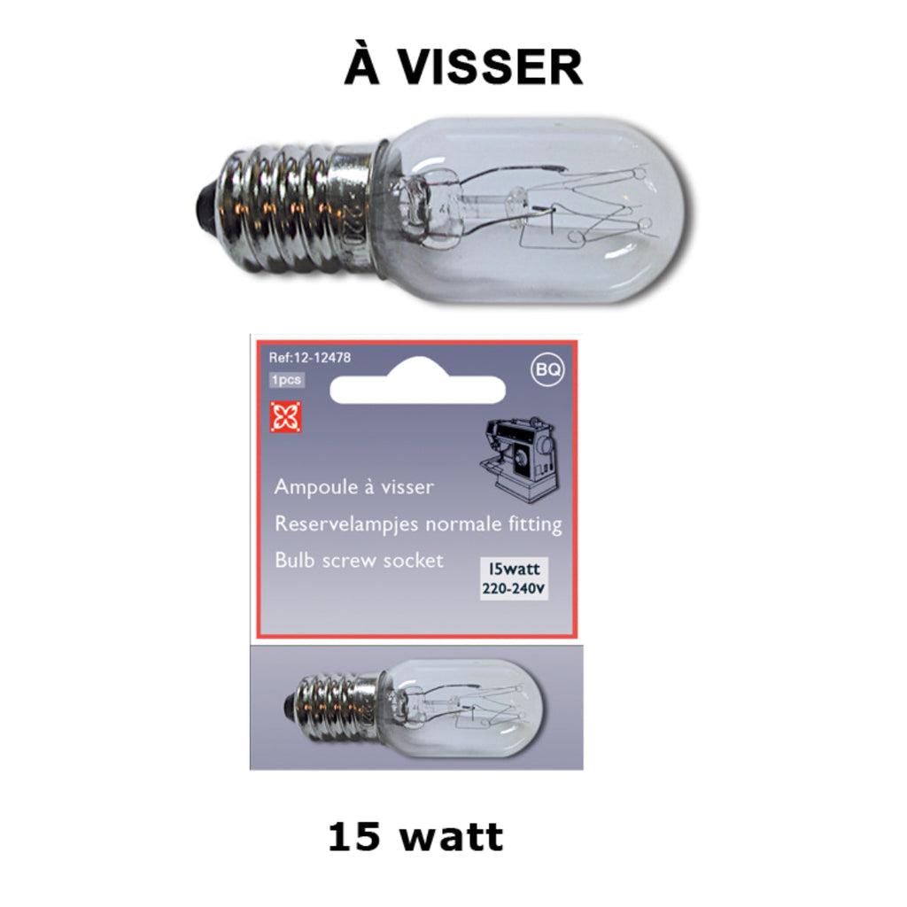 Ampoule à visser pour machine à coudre