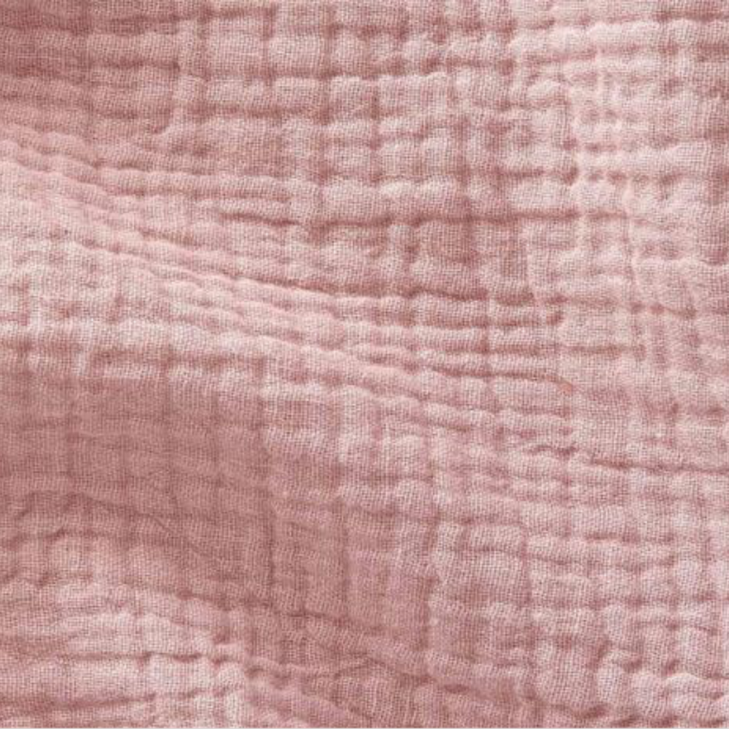 tissu double gaze coton oeko-tex rose blush