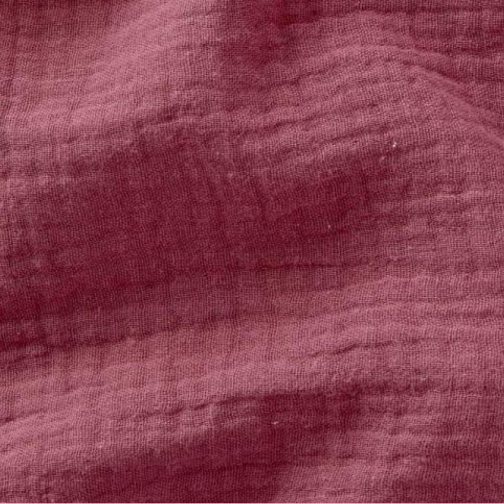 tissu double gaze coton oeko-tex framboise