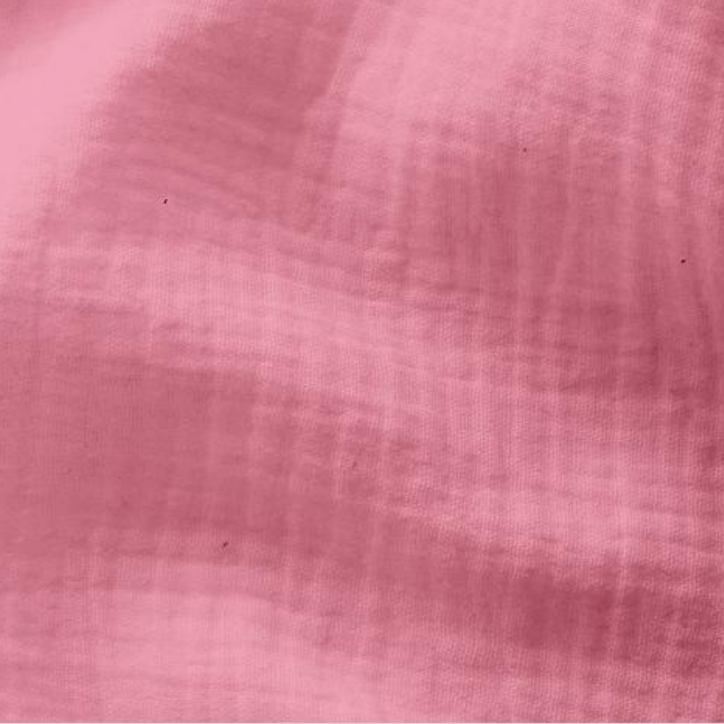 tissu double gaze coton oeko-tex rose bonbon