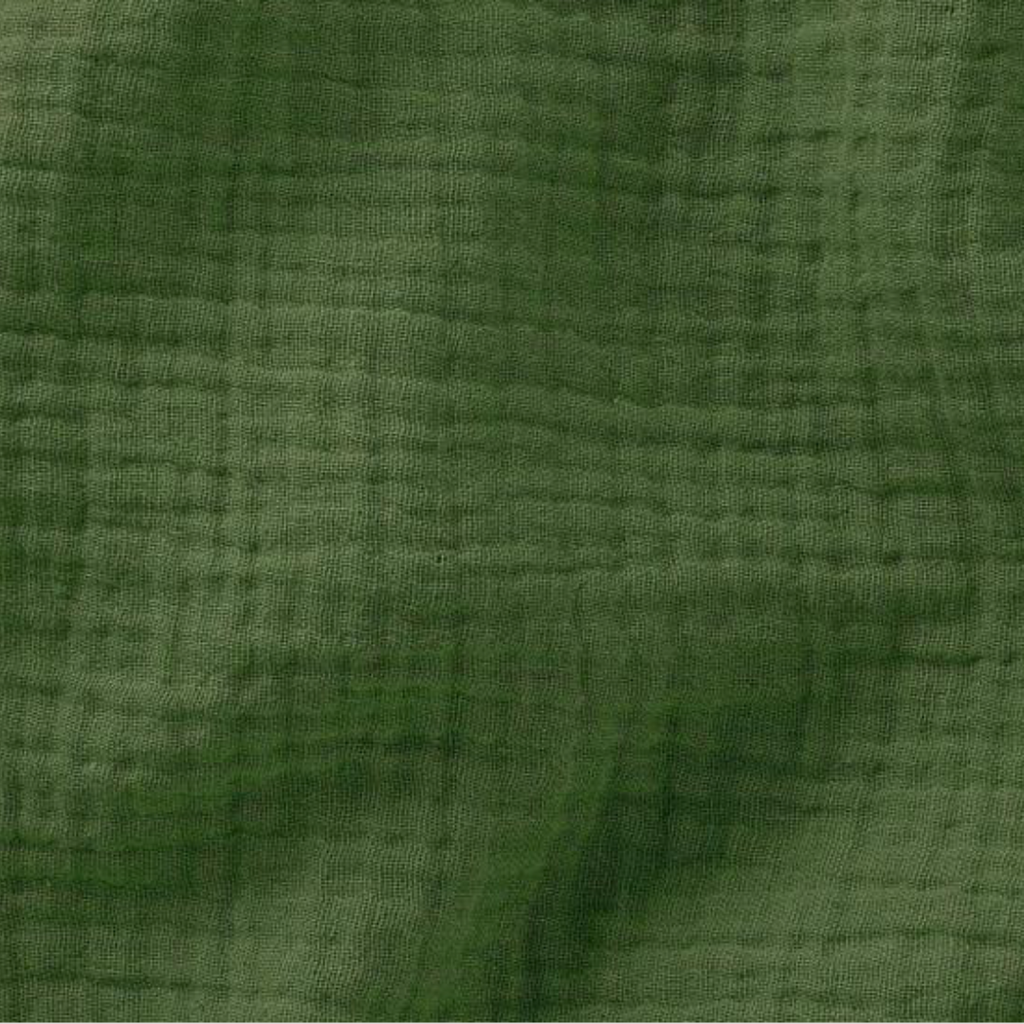 tissu double gaze coton oeko-tex vert fougère