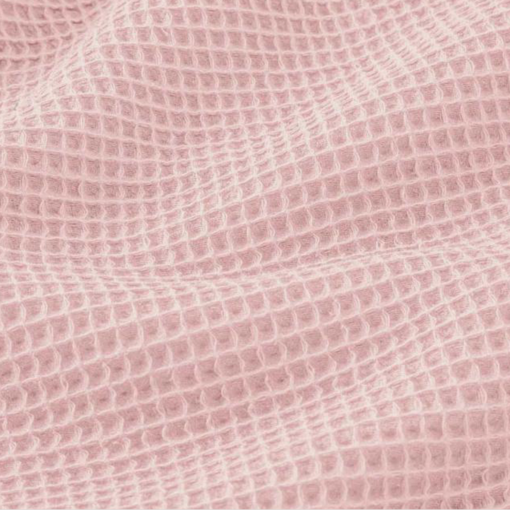 tissu nid d'abeille coton oeko-tex blush