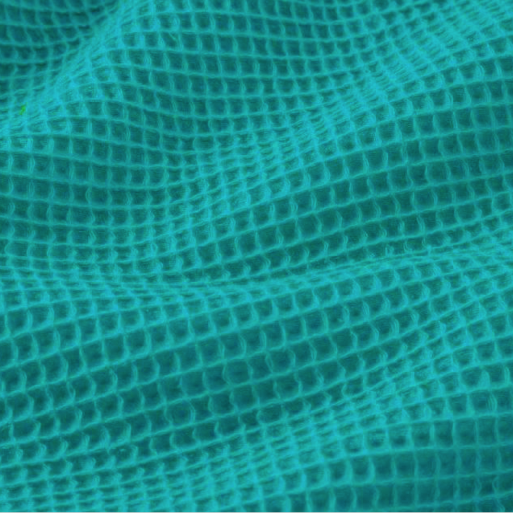 tissu nid d'abeille coton oeko-tex turquoise